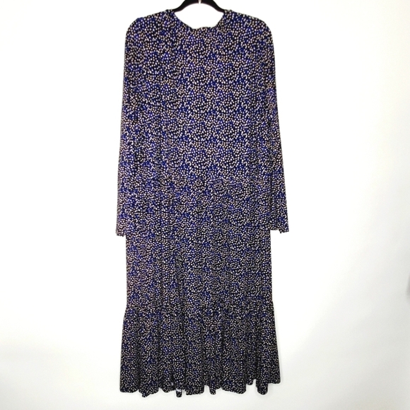 Saint + Sofia Tiered Heart Print Maxi Dress Size 18 Polka-dot Pockets Boho Chic - Picture 6 of 14